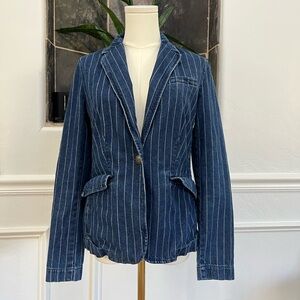 Lauren Ralph Lauren Pinstripe Denim Blazer Size 4